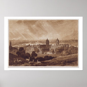 Póster Londres de Greenwich, grabado por Charles Turner