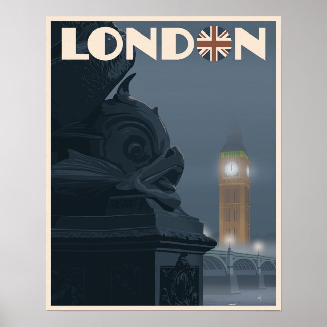 Póster Londres de noche (Frente)
