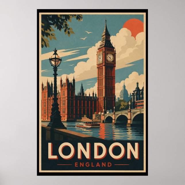Póster Londres de Viaje Antiguo (Frente)