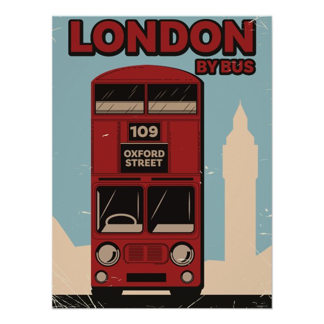 Póster Londres En Autobús (Anverso)
