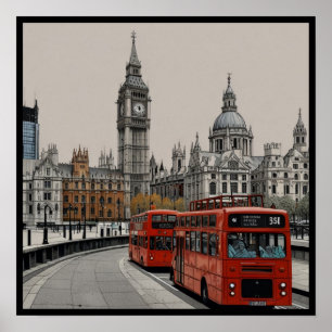 Póster Londres icónico