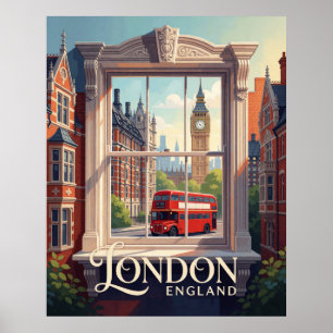 Póster Londres Inglaterra Arquitectura Victoriana Ciudad