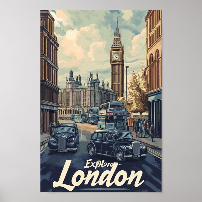 Póster Londres Inglaterra Famoso lugar de viaje (Frente)