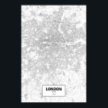 Póster Londres, Inglaterra (negro sobre blanco)<br><div class="desc">Intrincados posters de ciudades delineadas solamente por sus caminos en bello detalle. Arte de Routelines copyright ©2012 Nicholas Rougeux. Los datos del mapa fuera de Estados Unidos son los colaboradores de © OpenStreetMap (http://www.openstreetmap.org),  CC BY-SA (http://creativecommons.org/licenses/by-sa/2.0/).</div>