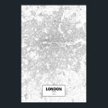 Póster Londres, Inglaterra (negro sobre blanco)<br><div class="desc">Intrincados posters de ciudades delineadas solamente por sus caminos en bello detalle. Arte de Routelines copyright ©2012 Nicholas Rougeux. Los datos del mapa fuera de Estados Unidos son los colaboradores de © OpenStreetMap (http://www.openstreetmap.org),  CC BY-SA (http://creativecommons.org/licenses/by-sa/2.0/).</div>