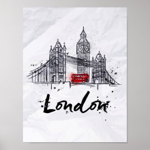 Póster Londres, Inglaterra Obra artística de Splashy