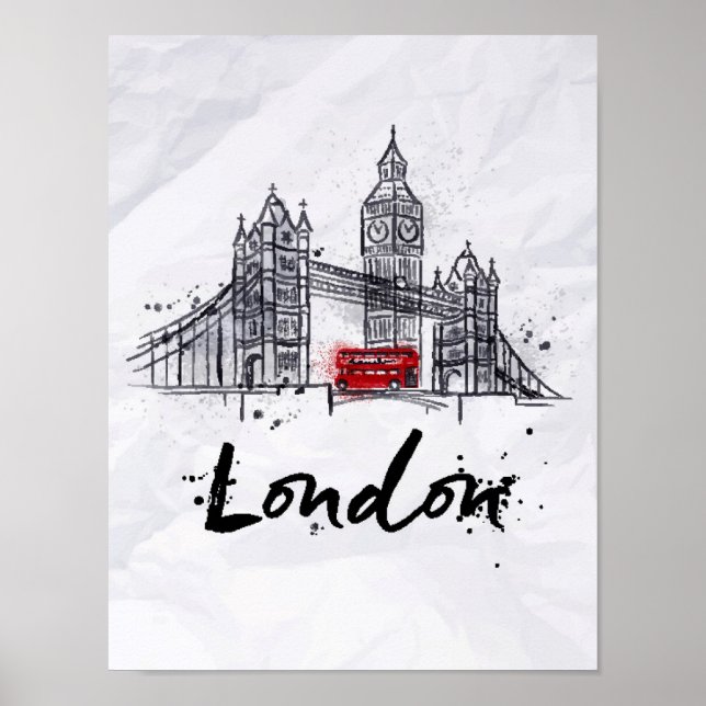 Póster Londres, Inglaterra | Obra artística de Splashy (Frente)