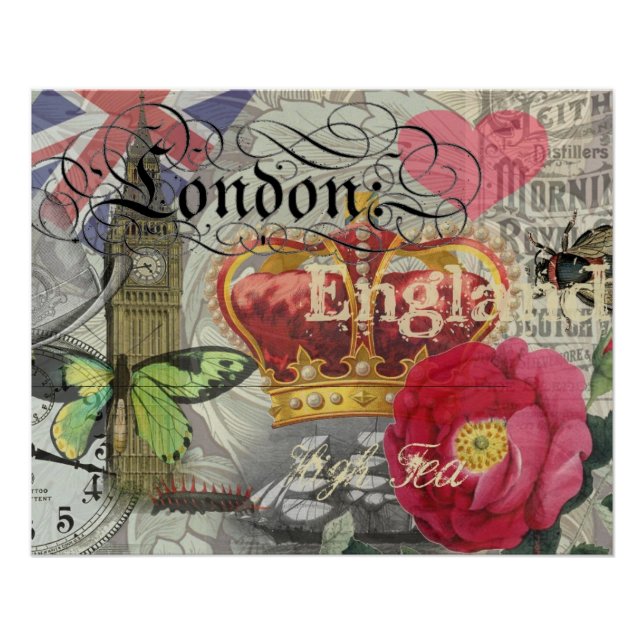 Póster Londres Inglaterra Viaje Viaje Arte Viejo Europa (Anverso)