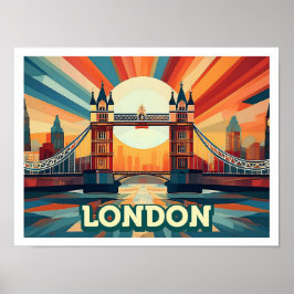 Póster Londres Inglaterra Viajes artísticos coloridos