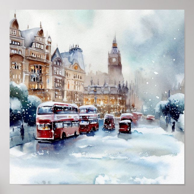 Póster Londres-invierno Maravilla (B) (Frente)