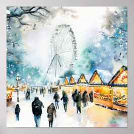 Póster Londres-invierno Maravilla en Hyde Park (A),