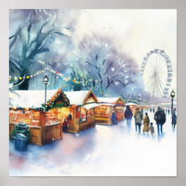 Póster Londres-invierno Maravilla en Hyde Park (B),