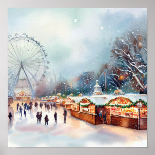 Póster Londres-invierno Maravilla en Hyde Park (C),
