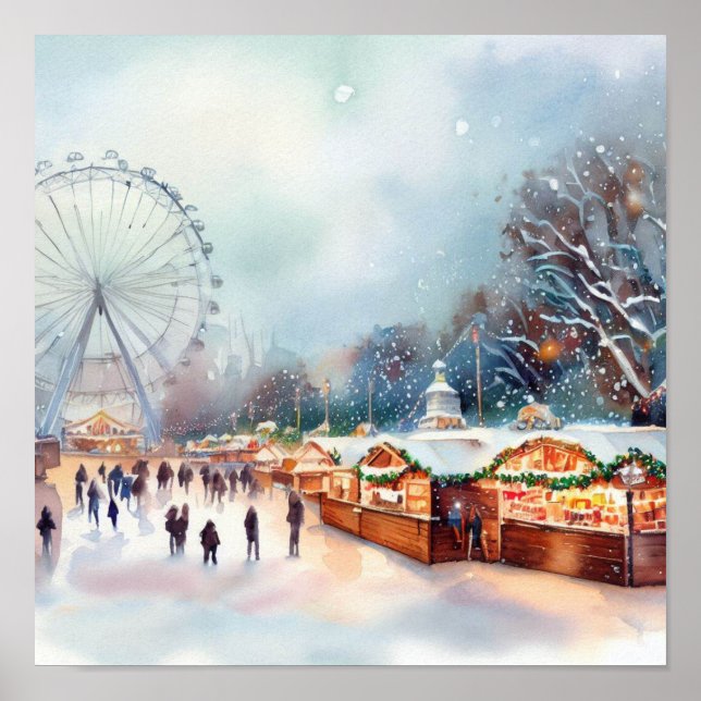 Póster Londres-invierno Maravilla en Hyde Park (C), (Frente)
