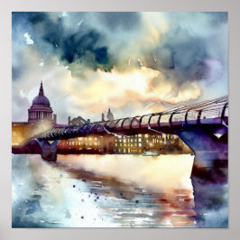 Póster Londres - Puente del Milenio de Londres (A), acuar