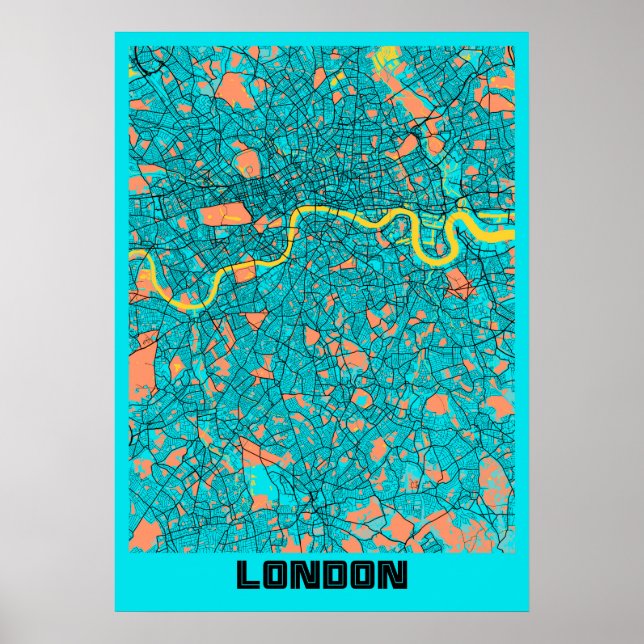 Póster Londres - Reino Unido Gloria City Map (Frente)