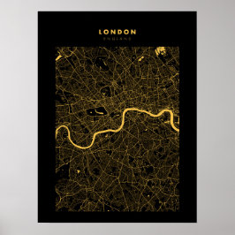 Póster Londres - Reino Unido Poster del Mapa de la Ciudad