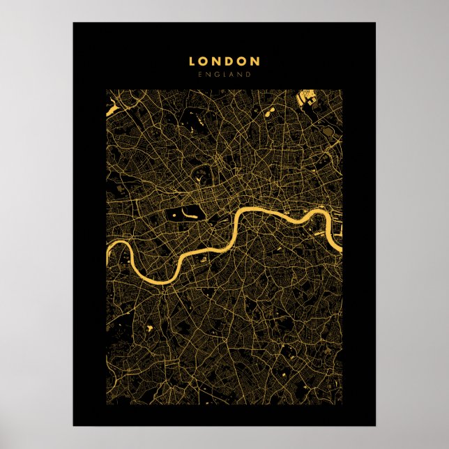 Póster Londres - Reino Unido Poster del Mapa de la Ciudad (Frente)