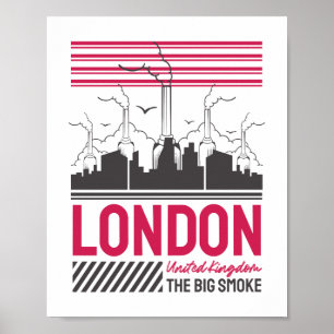 Póster Londres Reino Unido The Big Smoke Diseño Urbano