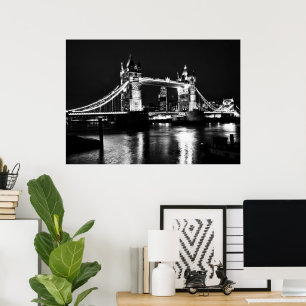 Póster Londres, Tower Bridge en Poster nocturno
