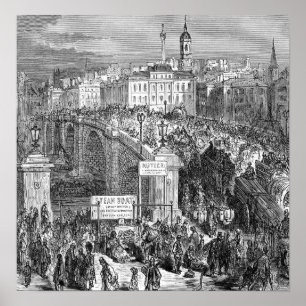 Póster Londres victoriano - Puente Londres 1872