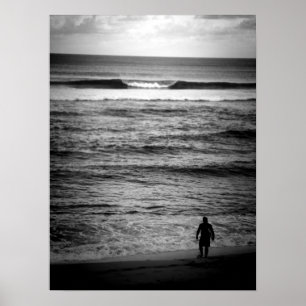 Póster Lone Surfer B&W