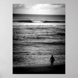 Póster Lone Surfer B&W