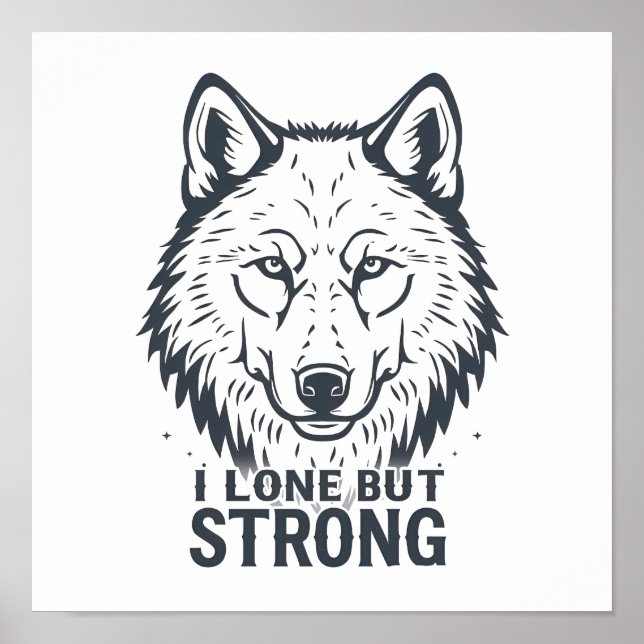 Póster Lone Wolf Strength and Resilience (Frente)