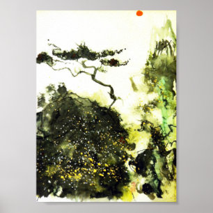 Póster Lonely Cypress in Carmel Art Print