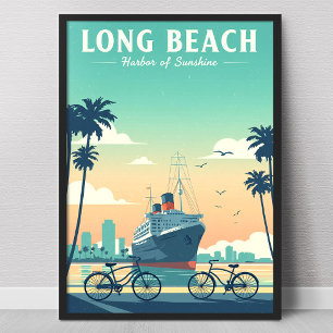 Póster Long Beach Antiguo