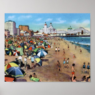 Póster Long Beach California Antiguo