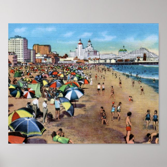 Póster Long Beach California Antiguo (Frente)