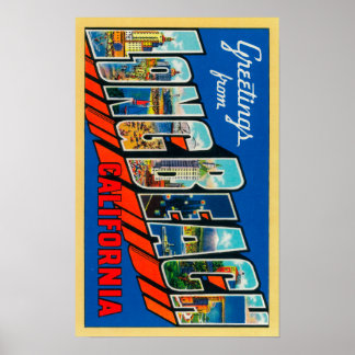 Póster Long Beach, California - Escenas de letras grandes