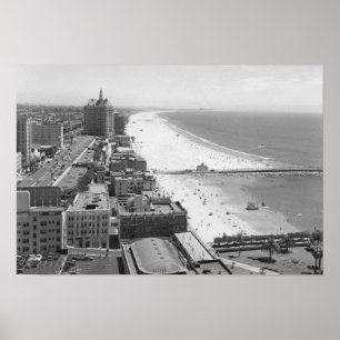 Póster Long Beach, costa costa de California y playa