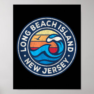 Póster Long Beach Island New Jersey Nj Vintage Nautical W