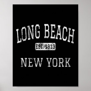 Póster Long Beach New York Ny Vintage