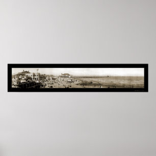 Póster Long Beach Pier CA Photo 1907