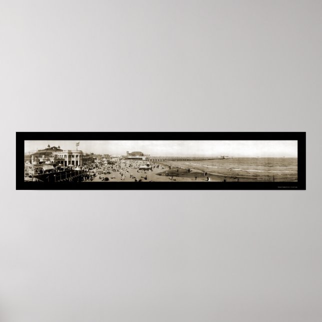 Póster Long Beach Pier CA Photo 1907 (Frente)