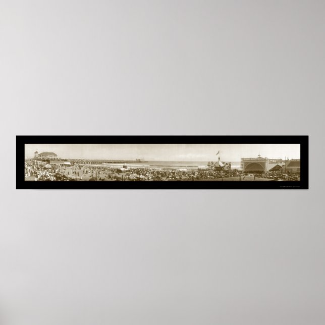 Póster Long Beach Pier, CA Photo 1911 (Frente)