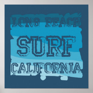 Póster Long Beach Surf California