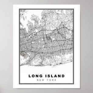 Póster Long Island Map