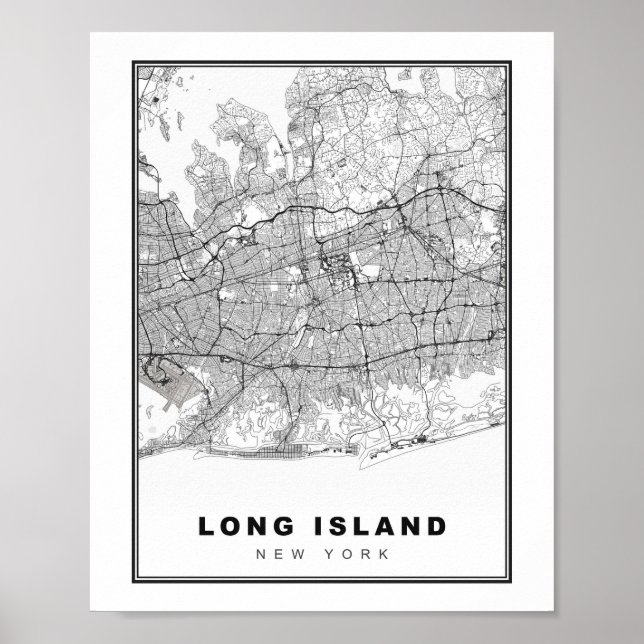 Póster Long Island Map (Frente)