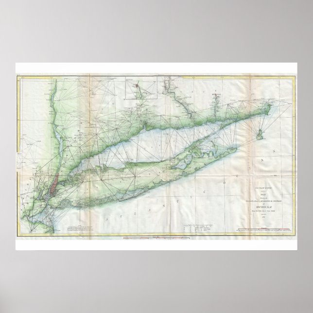 Póster Long Island Nautical Map (Frente)