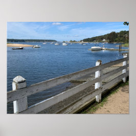 Póster Long Island New York, puerto de primavera fría