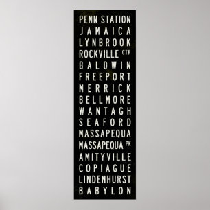 Póster Long Island Rail Road LIRR Babylon Line Subway Art