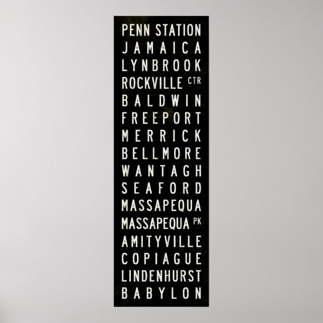 Póster Long Island Rail Road LIRR Babylon Line Subway Art (Frente)