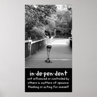 Póster Longboard chica celebrando la independencia