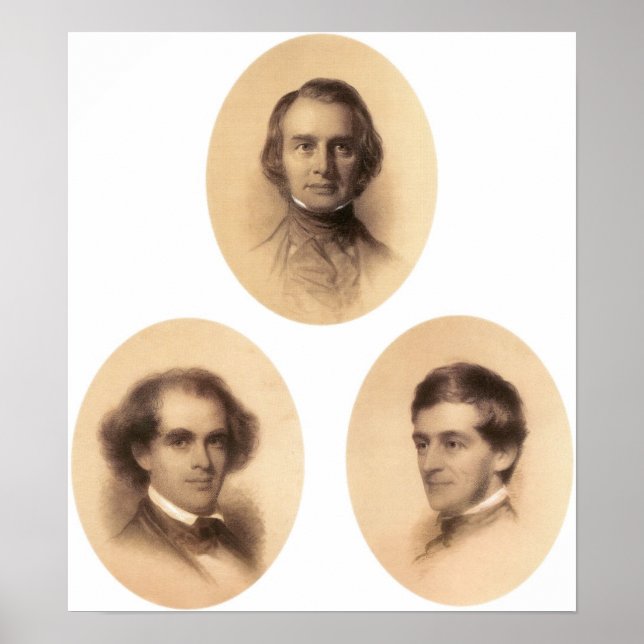 Póster Longfellow, Hawthorne, Emerson (Frente)