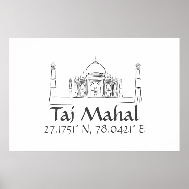 Póster Longitud del Taj Mahal Latitude (Frente)