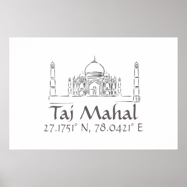 Póster Longitud del Taj Mahal Latitude (Frente)